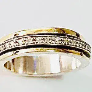 Unique Spinner Ring With Zircon Stones