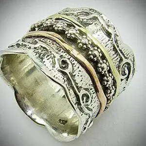 Gold and Silver Antique Spinner Ring