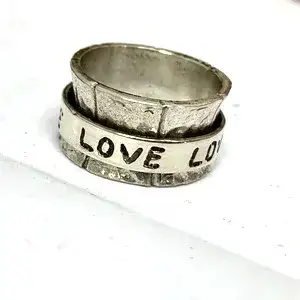 Love Silver Spinner Ring