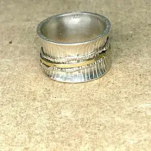 Gold and Silver Spinner Ring for Women